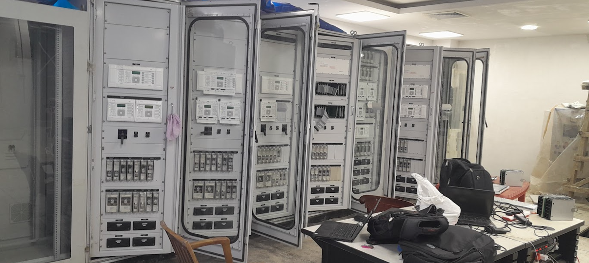 Testing and commissioning of Numerical relays and electro mechnical relays for Protection Panel by GE Enginners. Commenced on June 23, 2023.